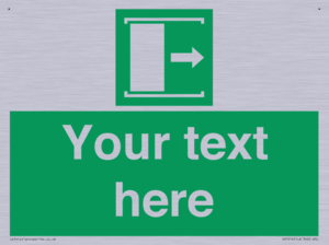 Custom sign safe condition Door slides right to open